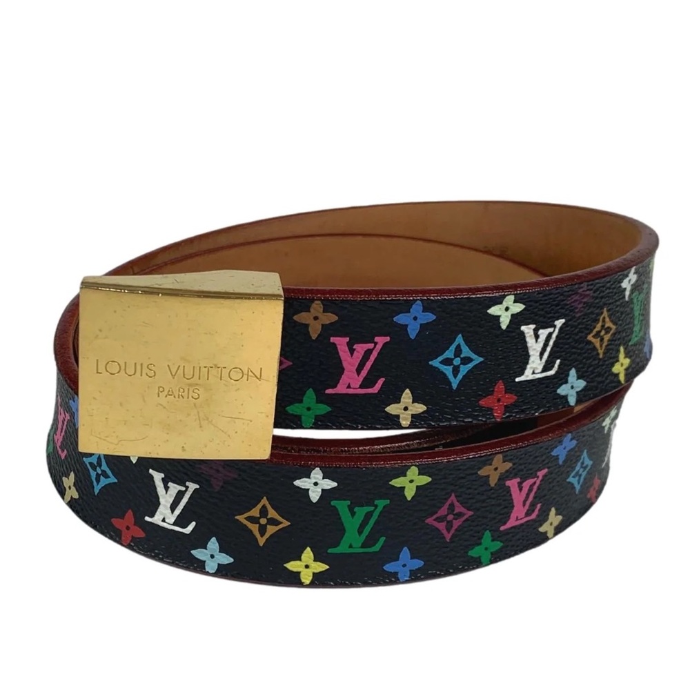 Black Louis Vuitton murakami belt